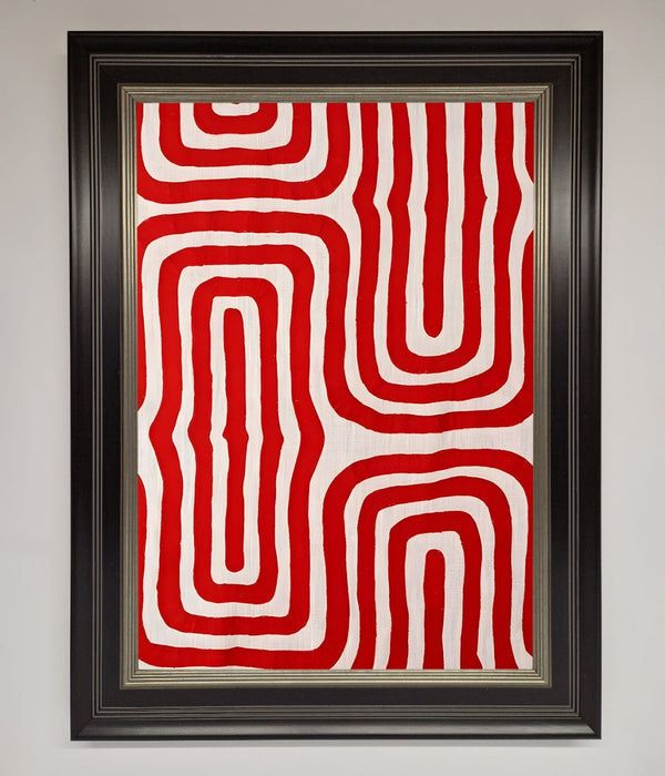 Red Waves Abstract Art Framed Poster - Hi Society