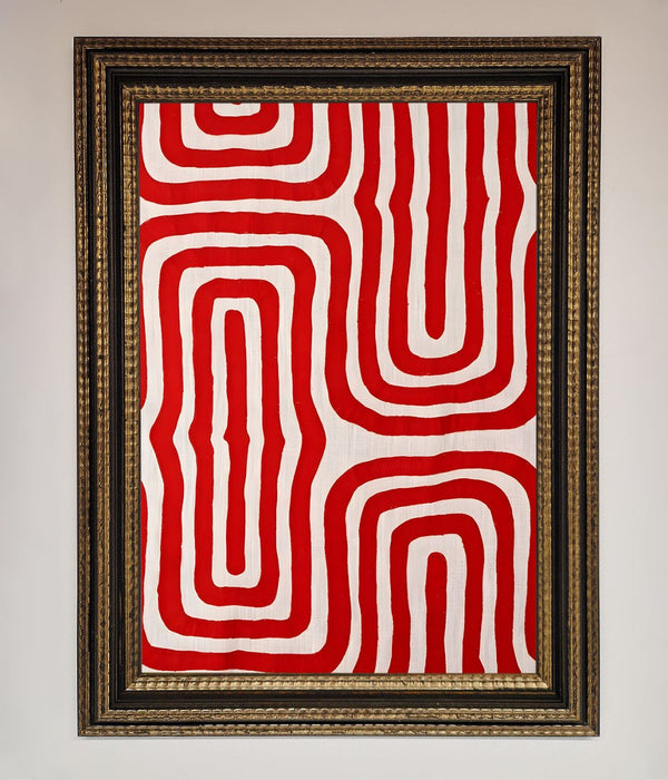Red Waves Abstract Art Framed Poster - Hi Society
