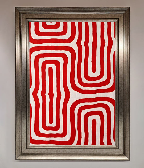 Red Waves Abstract Art Framed Poster - Hi Society