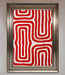 Red Waves Abstract Art Framed Poster - Hi Society