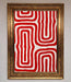 Red Waves Abstract Art Framed Poster - Hi Society