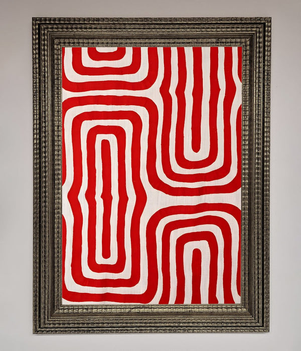 Red Waves Abstract Art Framed Poster - Hi Society