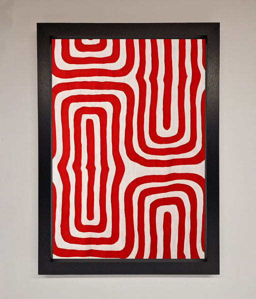 Red Waves Abstract Art Framed Poster - Hi Society