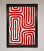 Red Waves Abstract Art Framed Poster - Hi Society