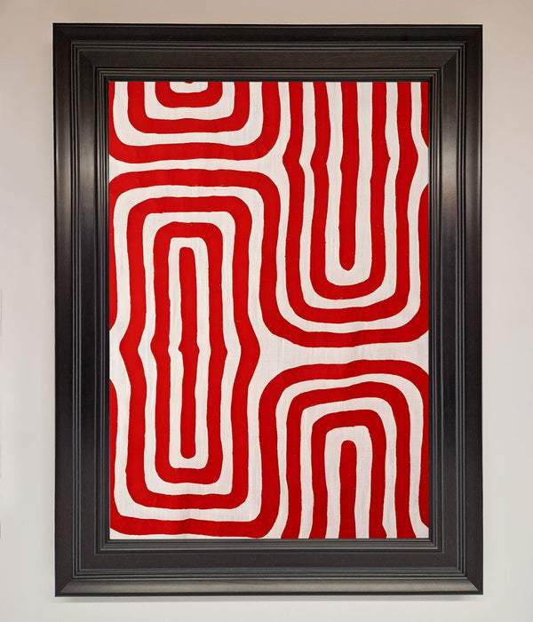 Red Waves Abstract Art Framed Poster - Hi Society