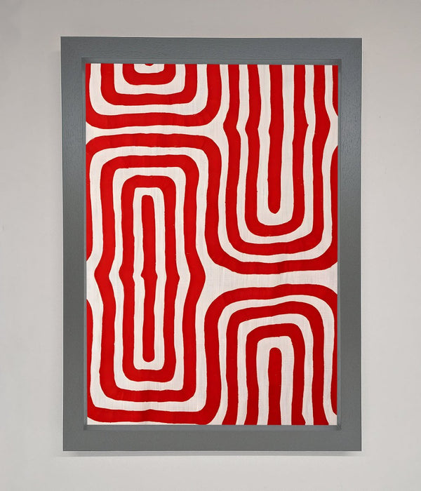 Red Waves Abstract Art Framed Poster - Hi Society