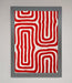 Red Waves Abstract Art Framed Poster - Hi Society