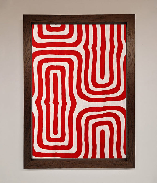 Red Waves Abstract Art Framed Poster - Hi Society