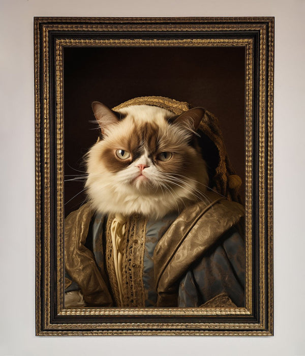Renaissance Grumpy Cat Framed Print - Hi Society
