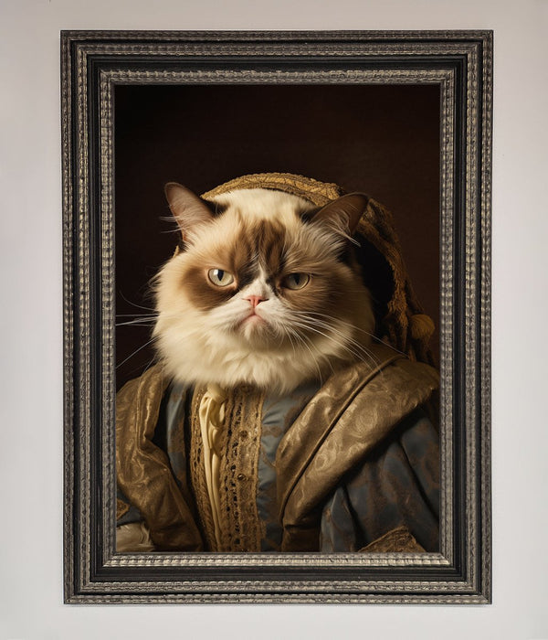 Renaissance Grumpy Cat Framed Print - Hi Society