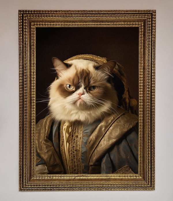 Renaissance Grumpy Cat Framed Print - Hi Society