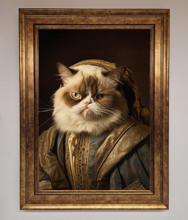 Renaissance Grumpy Cat Framed Print - Hi Society