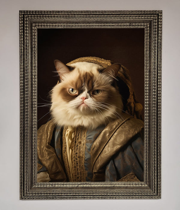Renaissance Grumpy Cat Framed Print - Hi Society