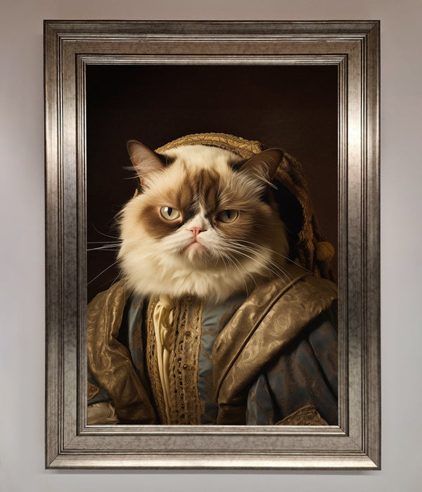 Renaissance Grumpy Cat Framed Print - Hi Society