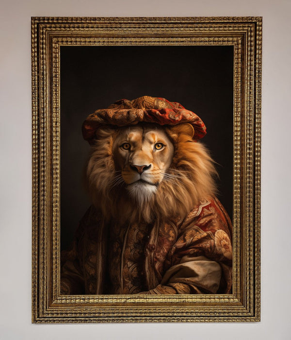 Renaissance Lion Framed Wall Art - Hi Society