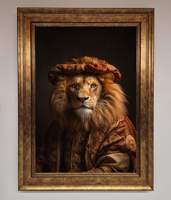 Renaissance Lion Framed Wall Art - Hi Society