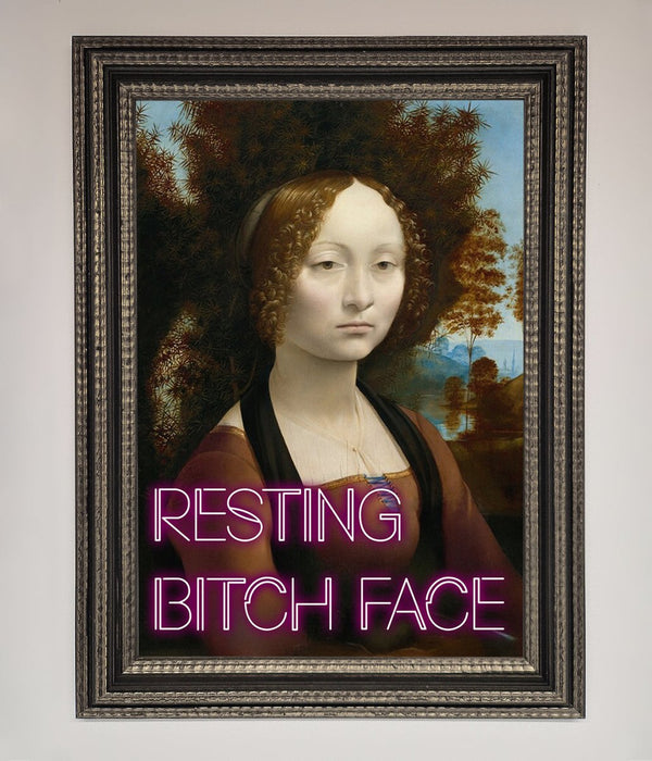Resting Bitch Face Renaissance Framed Print - Hi Society