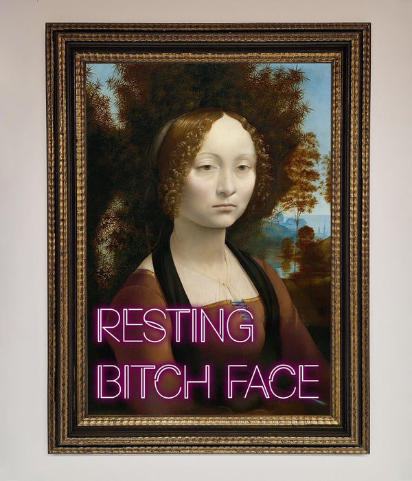 Resting Bitch Face Renaissance Framed Print - Hi Society