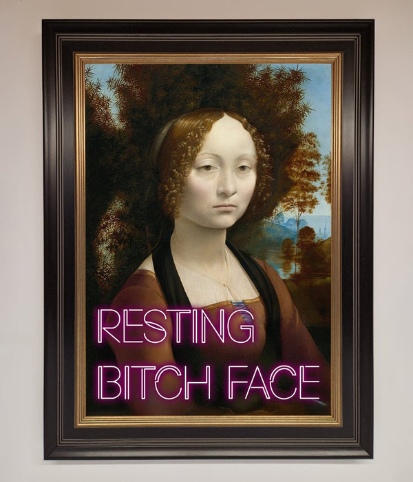 Resting Bitch Face Renaissance Framed Print - Hi Society