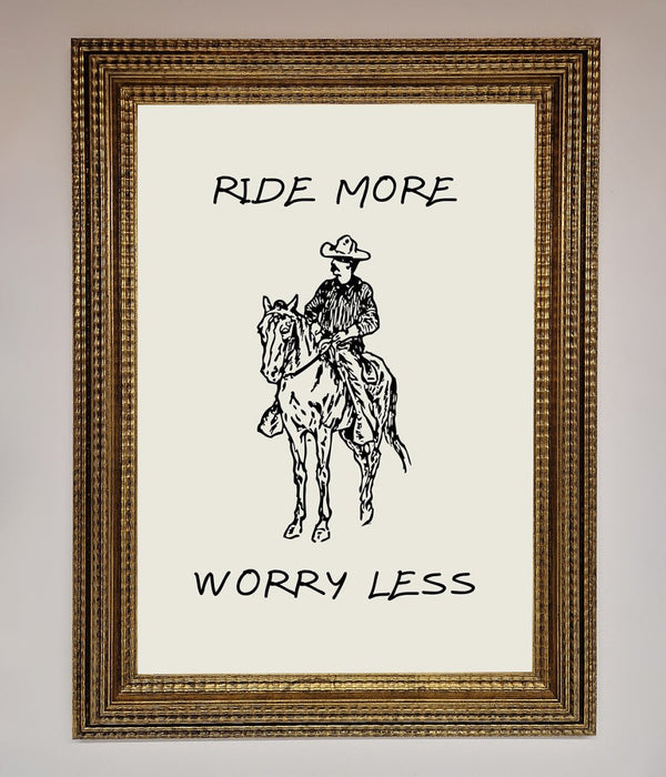 Ride More Worry Less Framed Wall Art - Hi Society