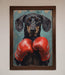 Sausage Dog Boxing Framed Print - Hi Society
