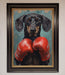 Sausage Dog Boxing Framed Print - Hi Society