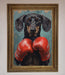 Sausage Dog Boxing Framed Print - Hi Society