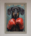 Sausage Dog Boxing Framed Print - Hi Society