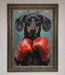 Sausage Dog Boxing Framed Print - Hi Society