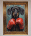 Sausage Dog Boxing Framed Print - Hi Society