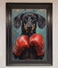 Sausage Dog Boxing Framed Print - Hi Society