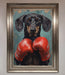Sausage Dog Boxing Framed Print - Hi Society