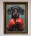 Sausage Dog Boxing Framed Print - Hi Society