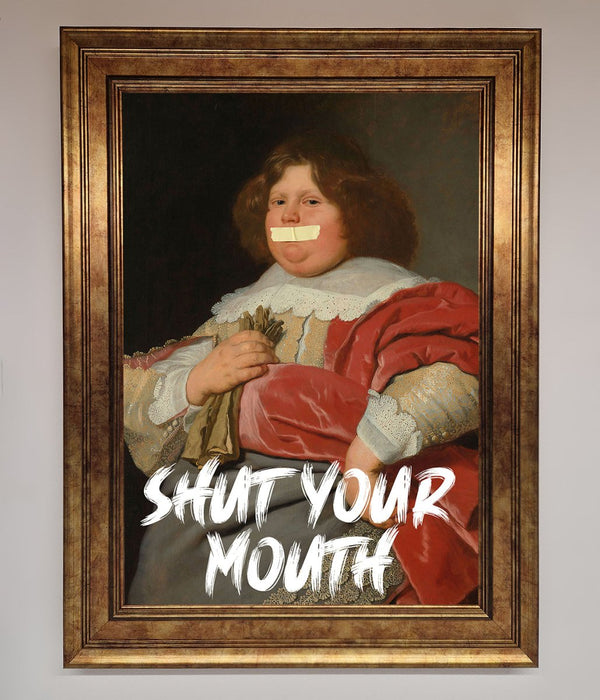 Shut Your Mouth Framed Print - Hi Society