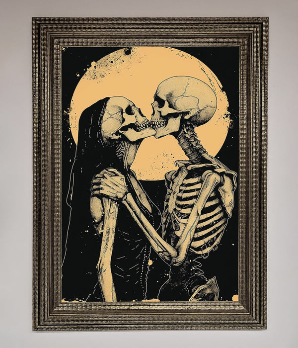 Skeleton Embrace Framed Poster - Hi Society