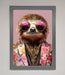Sloth With Sunglasses Framed Poster - Hi Society