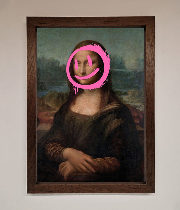 Smiley Mona Lisa Framed Print - Hi Society