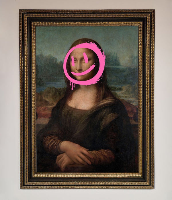 Smiley Mona Lisa Framed Print - Hi Society