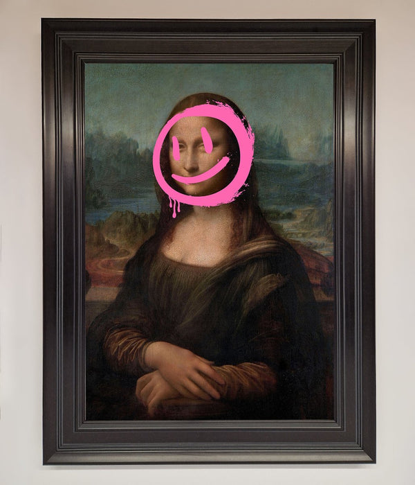 Smiley Mona Lisa Framed Print - Hi Society