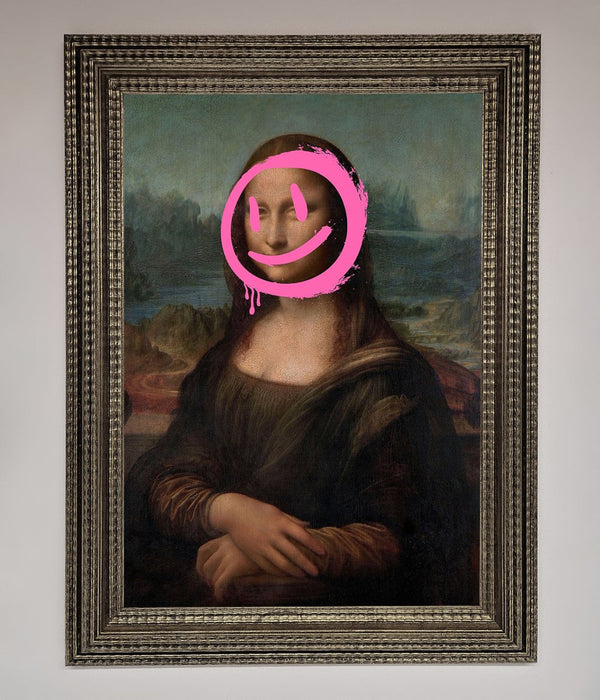 Smiley Mona Lisa Framed Print - Hi Society