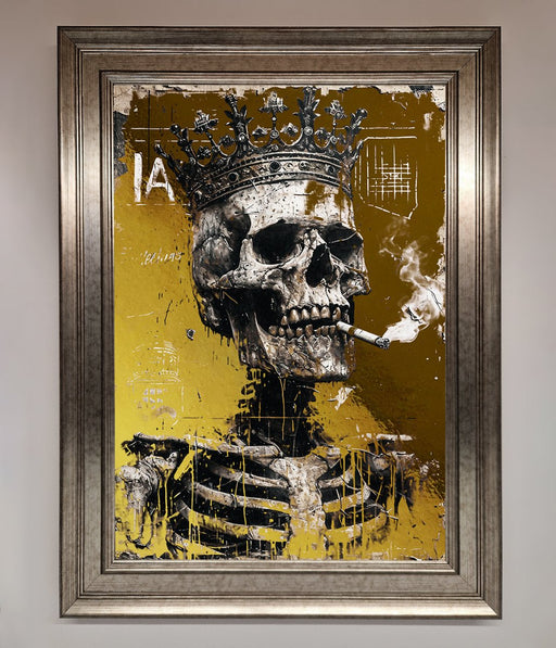 Smoking King Skull Foil Print - Hi Society