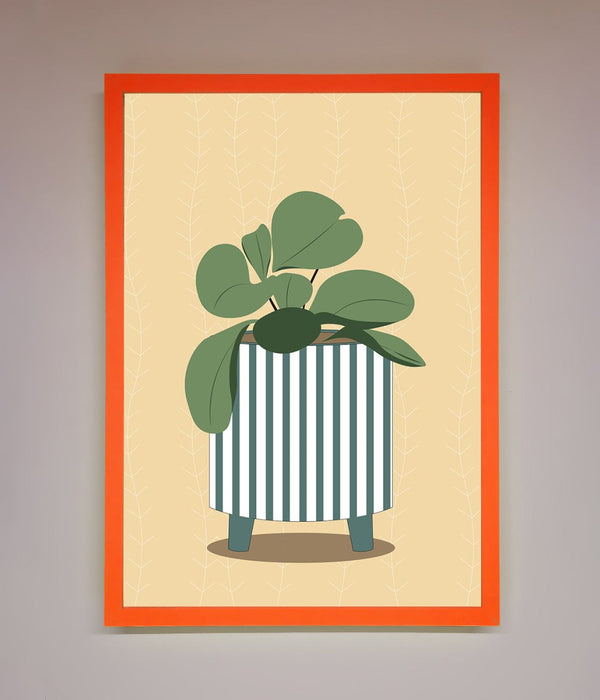 Striped Potted Plant Framed Wall Art - Hi Society