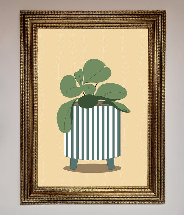 Striped Potted Plant Framed Wall Art - Hi Society