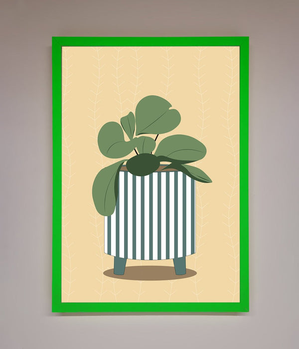 Striped Potted Plant Framed Wall Art - Hi Society