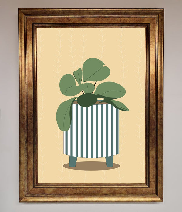 Striped Potted Plant Framed Wall Art - Hi Society