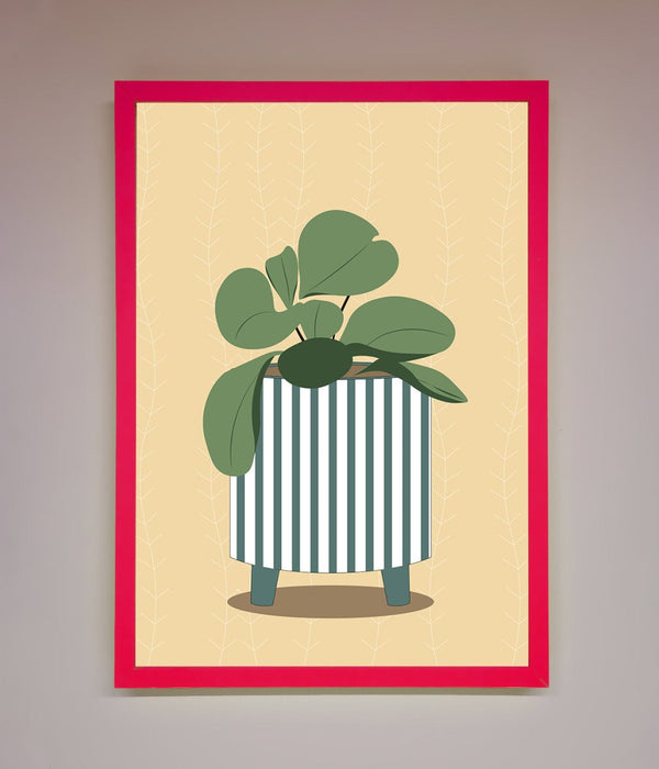 Striped Potted Plant Framed Wall Art - Hi Society