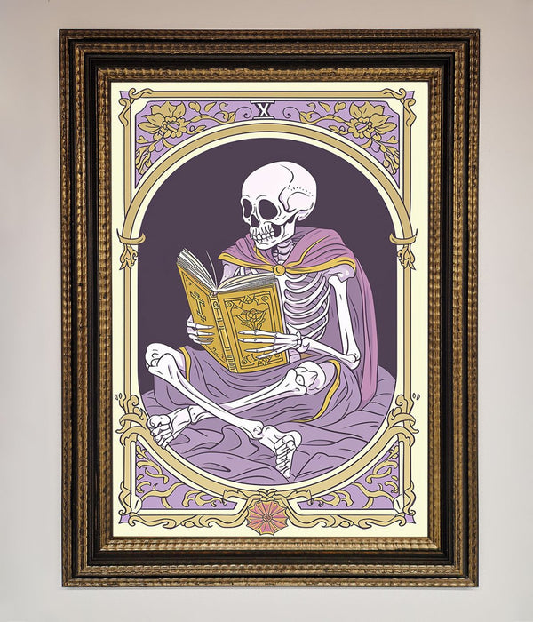 Tarot Skeleton Reader Framed Print - Hi Society