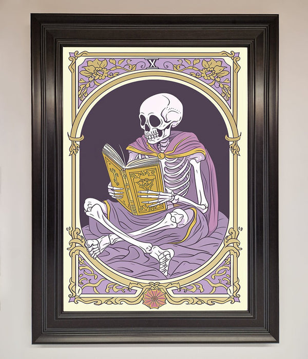 Tarot Skeleton Reader Framed Print - Hi Society