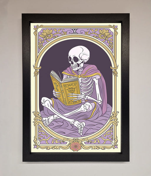 Tarot Skeleton Reader Framed Print - Hi Society