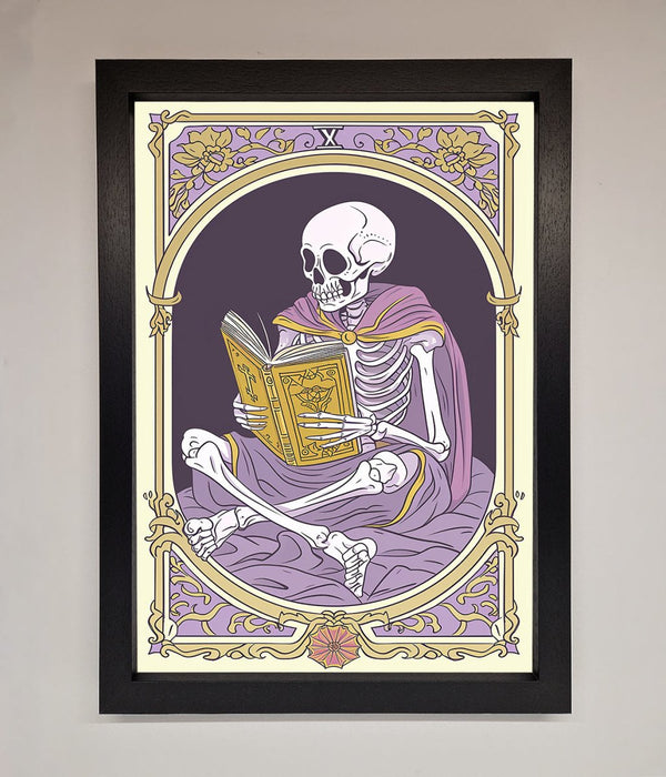 Tarot Skeleton Reader Framed Print - Hi Society